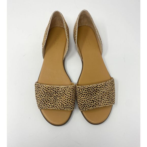 J. Crew Factory Shoes - J. CREW Morgan Calf Hair Peep Toe Flats NWOT